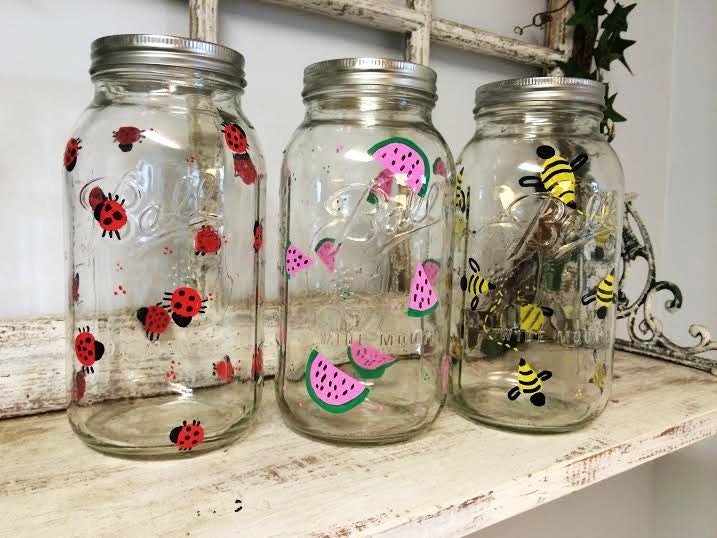 HalfGallon Mason Jar Pitcher Watermelon by xxMagnoliaLanexx