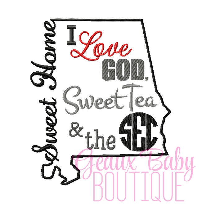 Download Sweet Home Alabama Machine Embroidery Design