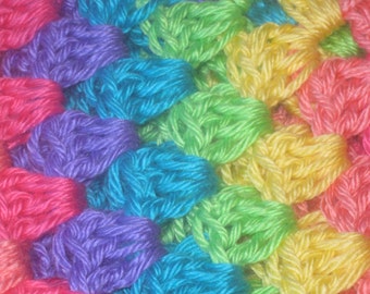 Crochet Baby Blanket or Lap Blanket Rainbow Granny Square / Baby Shower GIft / Gift for Baby / Ready to Ship Now