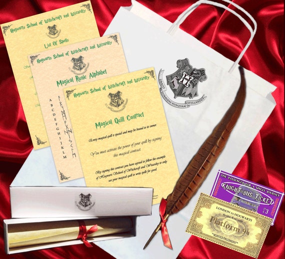 Harry Potter Quill set Hogwarts MAGIC QUILL PACKAGE List of