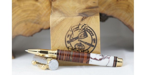 Leather Rollerball and Stone