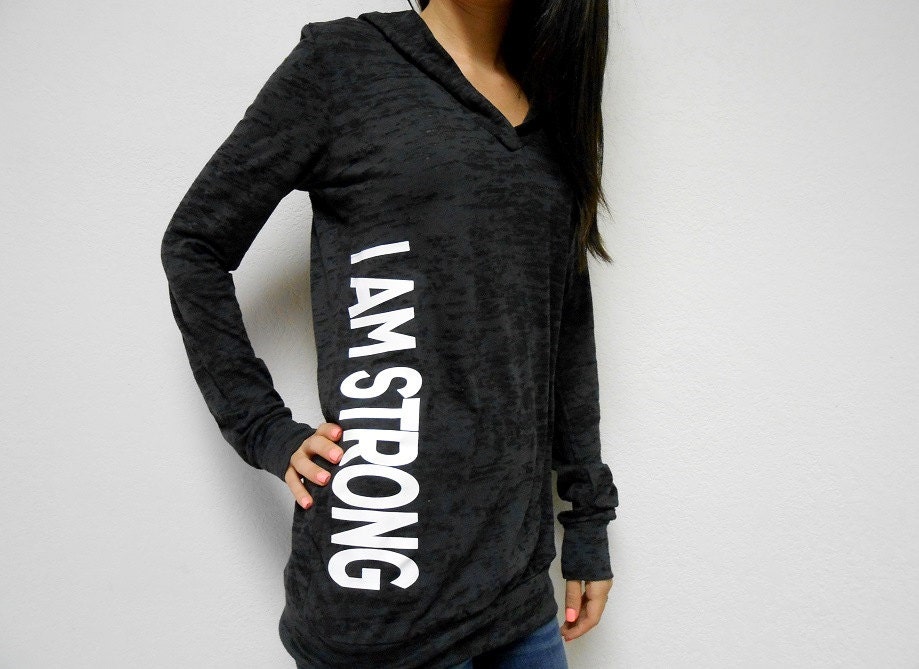 I Am Strong Hoodie. Work Out Hoodie. by StrongGirlClothing on Etsy