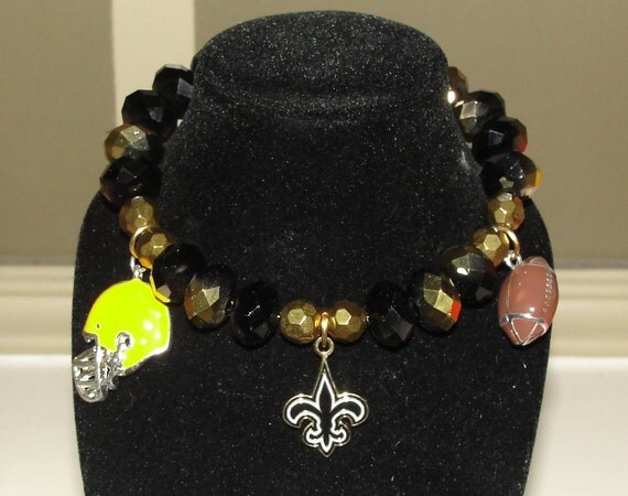Items similar to New Orleans Saints Charm Bracelet on Etsy
