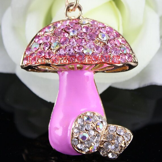 Rhinestone KeyChain Kawaii Mushroom Key Chain by DiyWholesaleMall