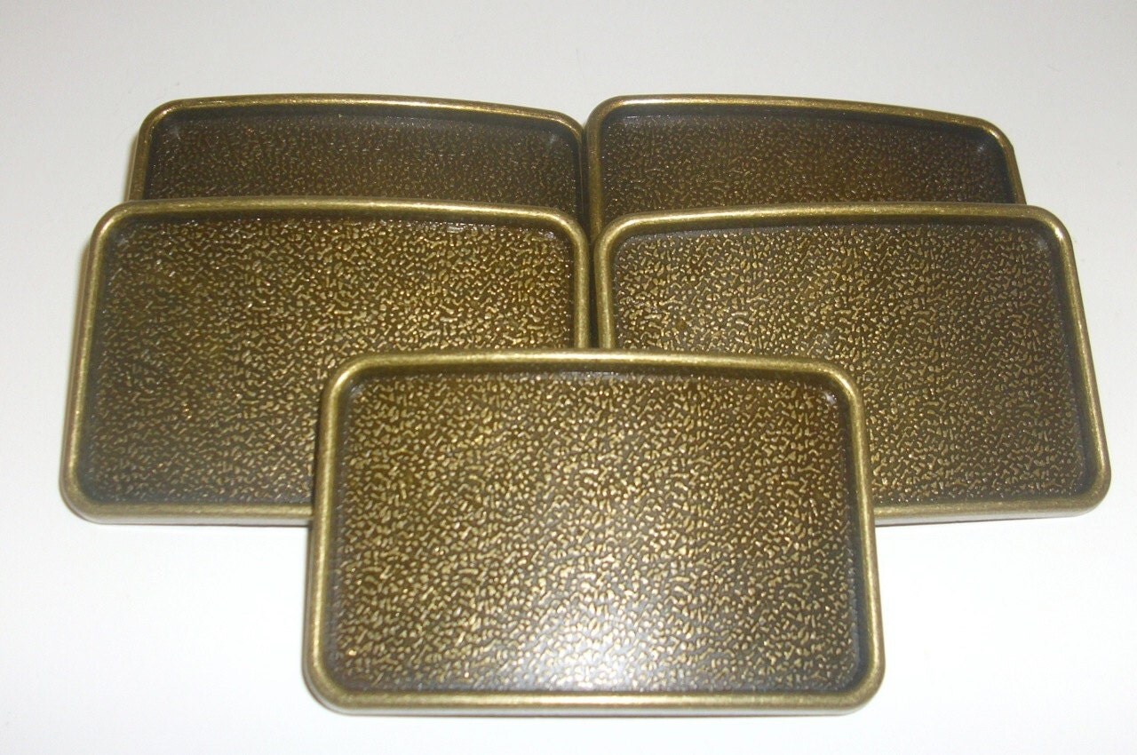 5 Belt Buckle Blanks Antique Brass