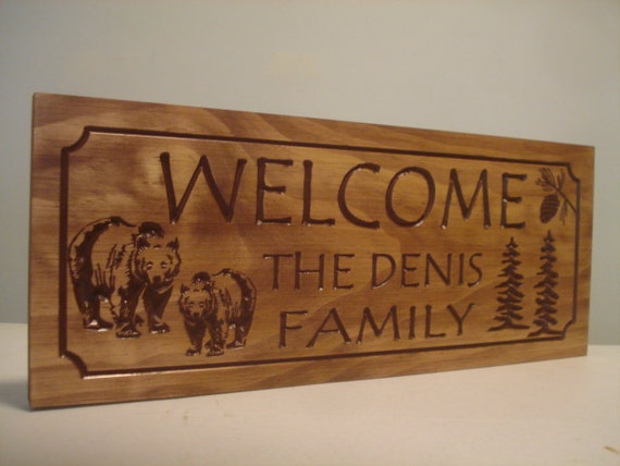 rustic Cabin Bear Hunting  Signs Rustic Camp hunting signs Welcome Signs  wood Primitive
