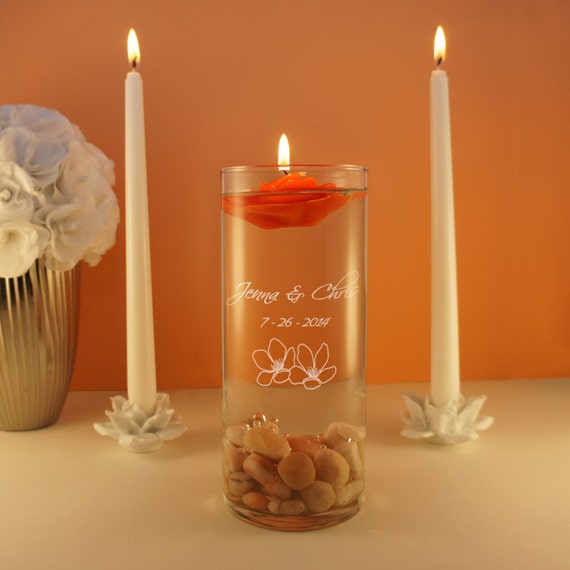 Unity Candle Holder with Wedding Design by CutesyPieBoutique