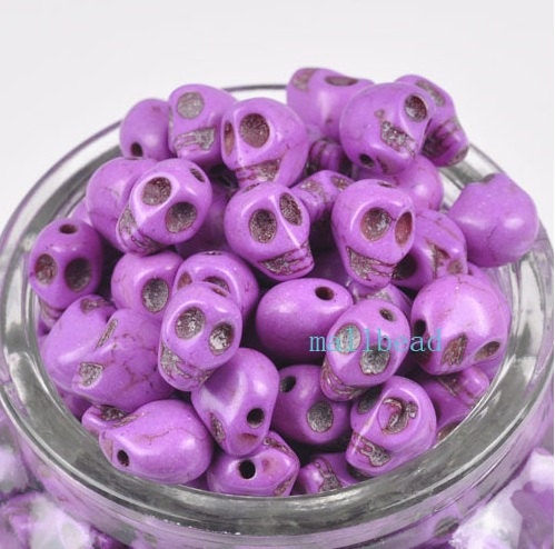 10pcs purple howlite skull plastic earrings 10pcs purple howlite skull plastic earrings