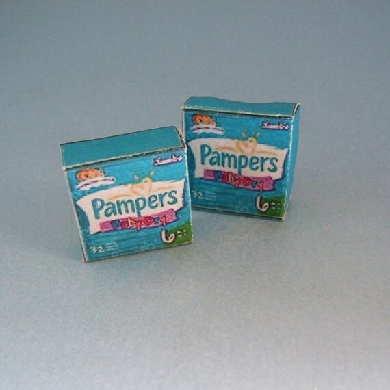 Items similar to Baby Nappy Boxes Pampers Toddler 2pk Nursery