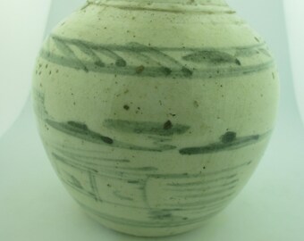 Antique 15th Century Hand Painted Ming Period Asian Ginger Jar.
