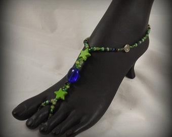 ... stretchy barefoot sandal, foot jewelry, barefoot sandals, hippie shoes