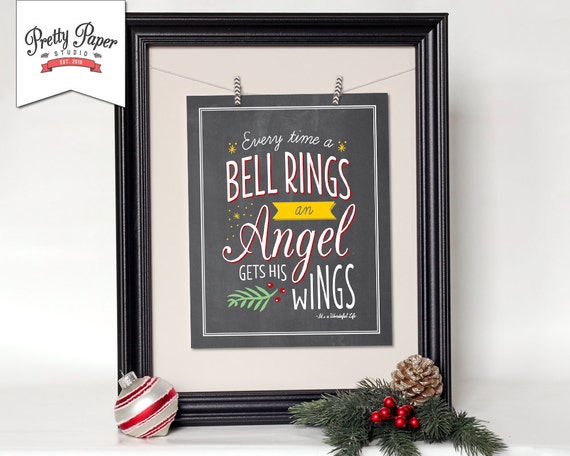 It's a Wonderful Life Christmas Wall Art // INSTANT DOWNLOAD // Holiday Print // Printable Christmas Decor // Christmas Sign // Chalkboard Il_570xn