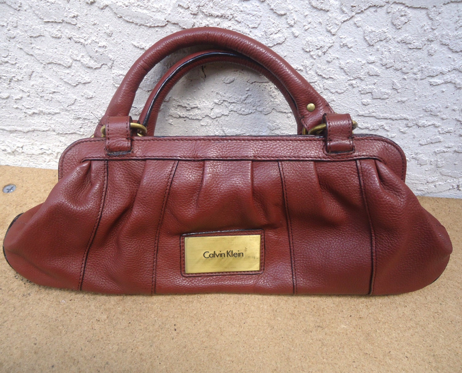 1980' Original Leather Calvin Klein Brown Handbag