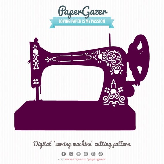 Download Items similar to Vintage Singer Sewing Machine, Digital ...