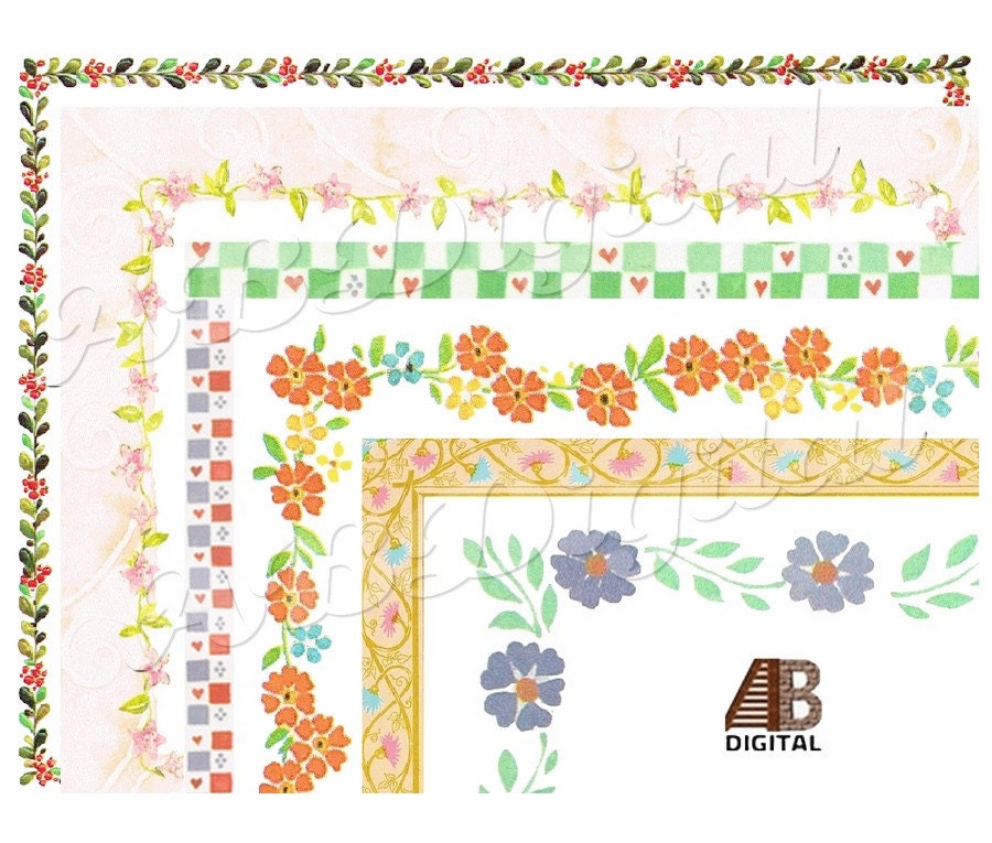 Label Name Tag Borders Clip Art Frames for Paper Crafts