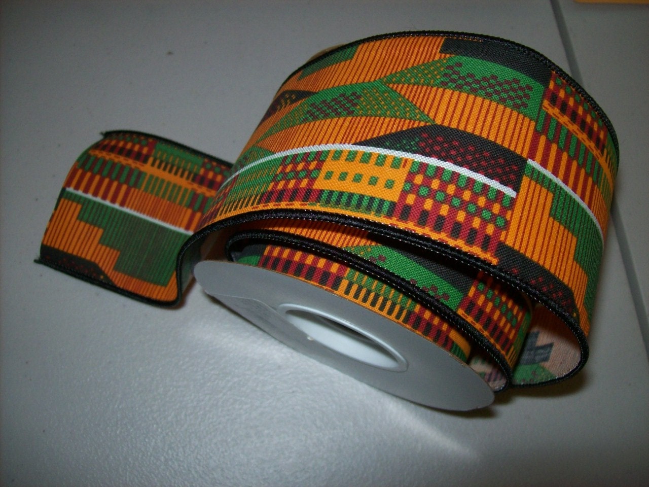 Kente wired ribbon roll 2.5 inches/ Kente ribbon supplies/