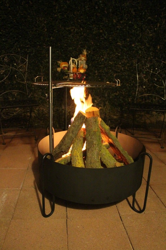 Custom Fire Pit and Santa Maria style grill in one Made in