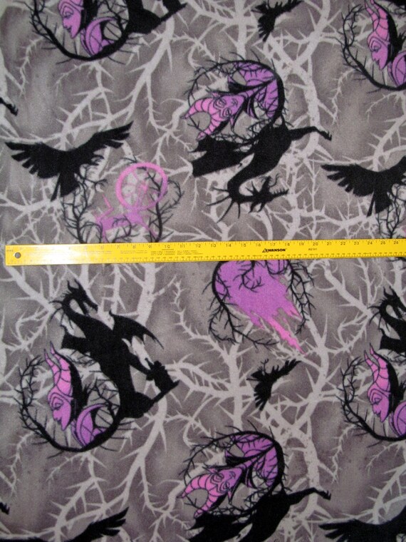 Disney Maleficent Fleece Fabric BTY RARE VHTF