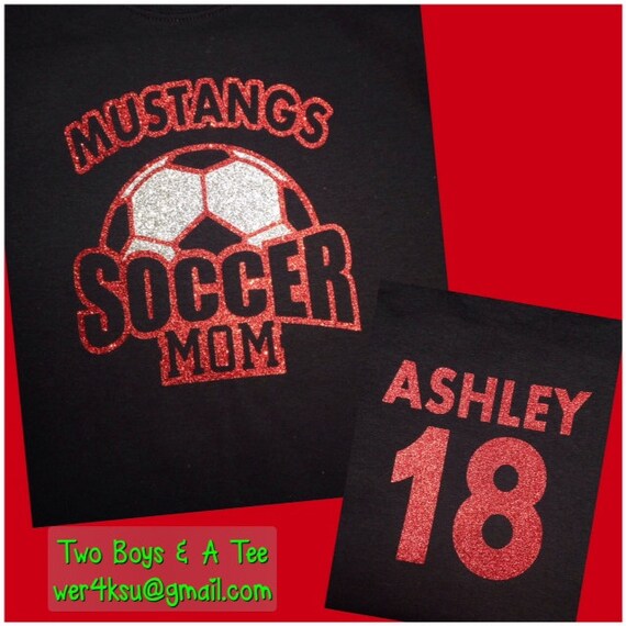 Soccer Mom with Team Name and Personalized on back tee shirt
