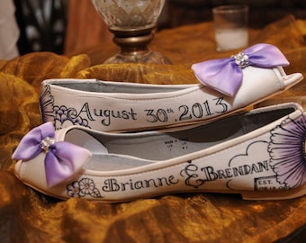 Personalized, hand painted wedding shoes!