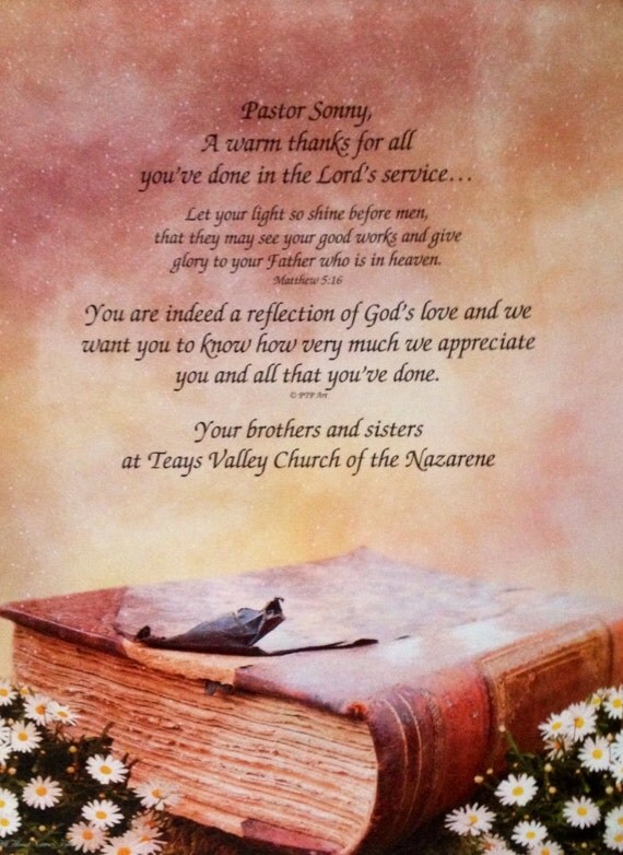 Gift for Pastor Appreciation Gift from Church Personalized