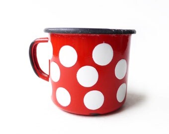 Popular items for polka dot enamel on Etsy