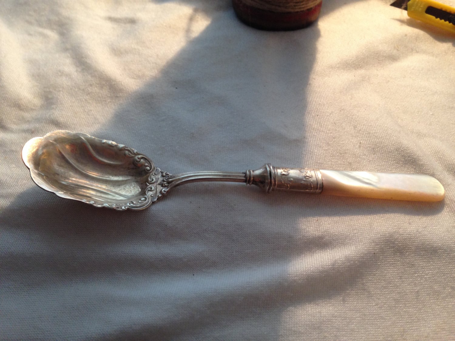 Beautiful Sterling Silver and Mother of Pearl Serving Spoon – Haute Juice