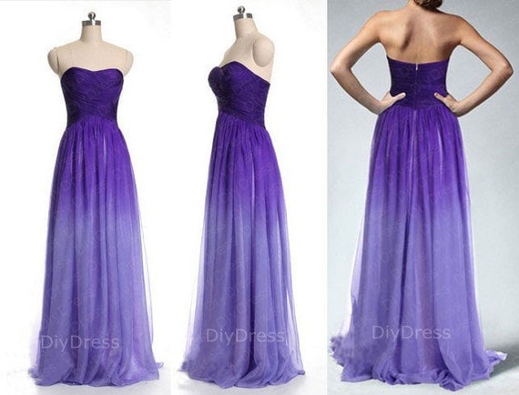 purple ombre ball gown