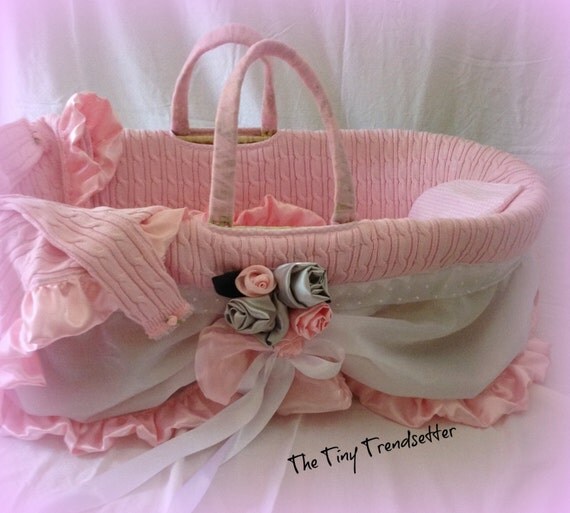 Couture Newborn Moses Basket/ Baby by TheTinyTrendsetter on Etsy