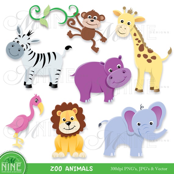 cute zoo animals clipart-#47