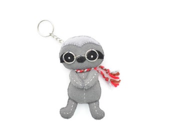 sloth plush keychain