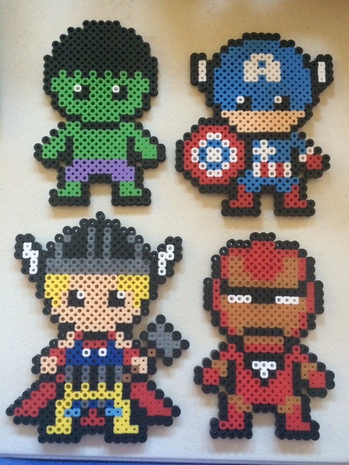 Avengers Perler Beads by WSquaredCreations on Etsy