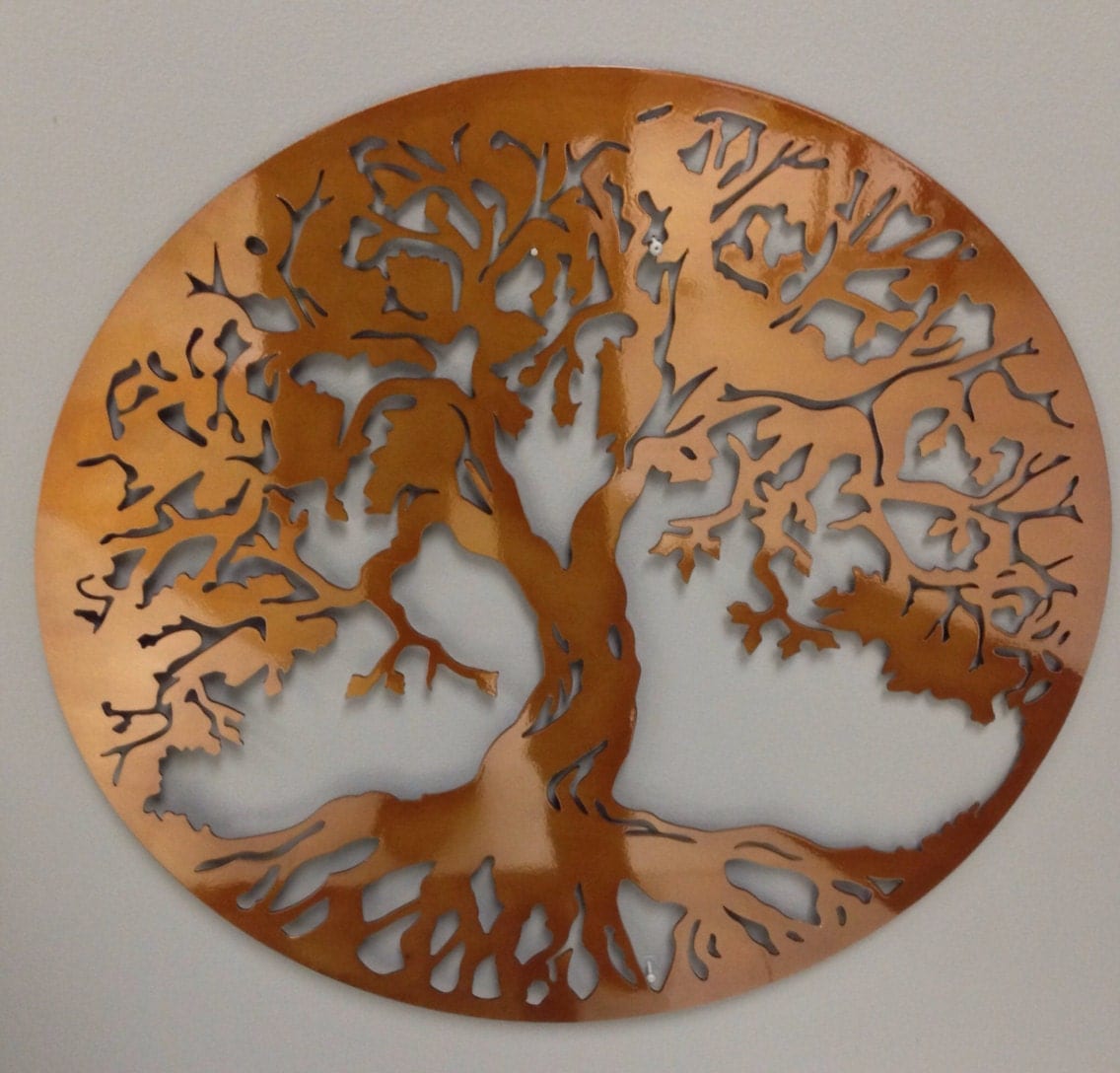 Round Tree of Life industrial metal wall art 24