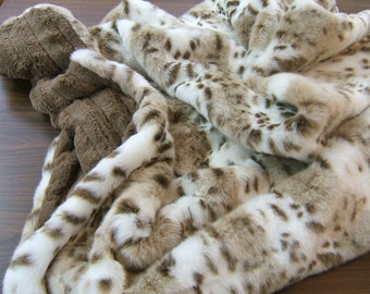 Faux Fur Throw, Sensual Erotic, Luxurious Faux Fur, Ultra Plush, Soft Cuddly Blanket, Pillow Available Separately, Faux Fur on both sides