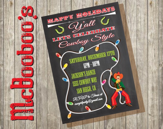 Western Christmas Party Invitations 6