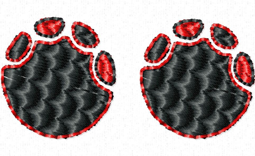 Mini elephant paw print Alabama embroidery design download 4x4