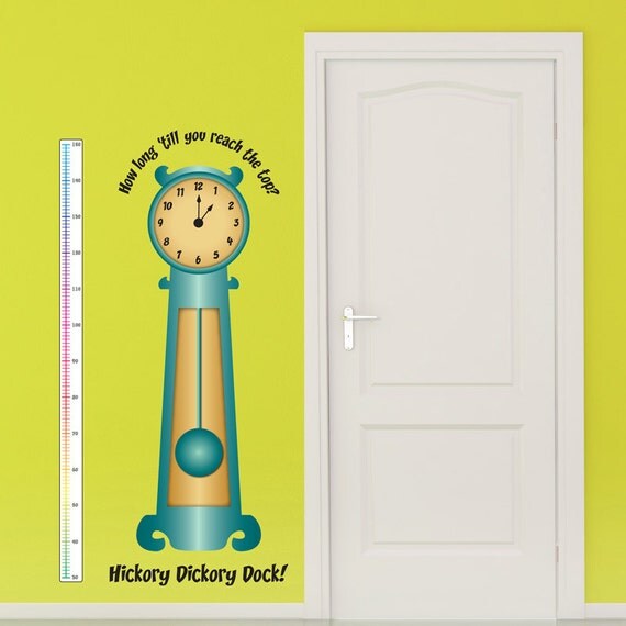Grandfather Clock Height Chart Wall Sticker Growth by wallgenie