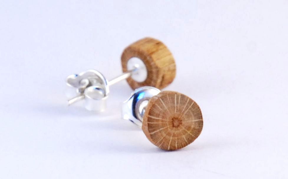 Mens wooden earrings men post earrings wooden stud earrings