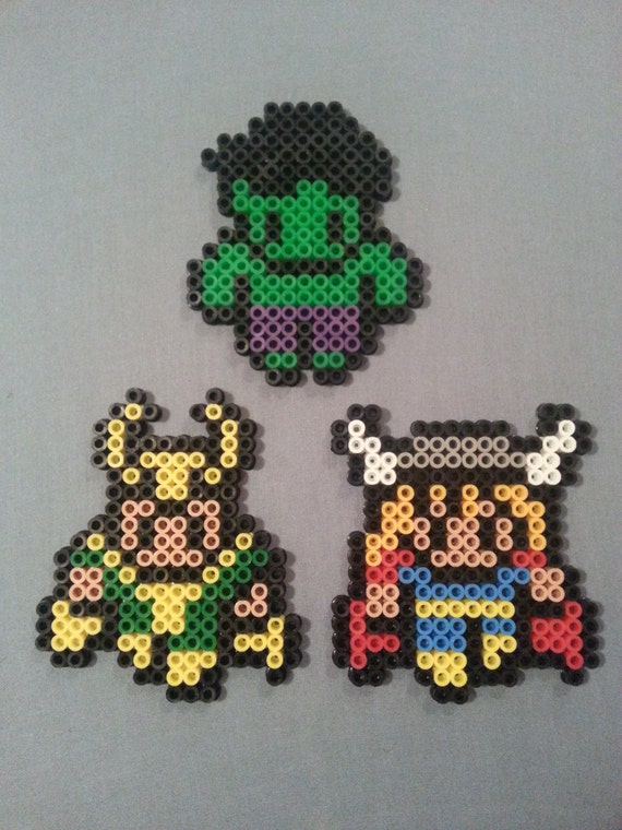 Items similar to Avengers Perler Bead Coasters, Magnets, & Ornaments on ...