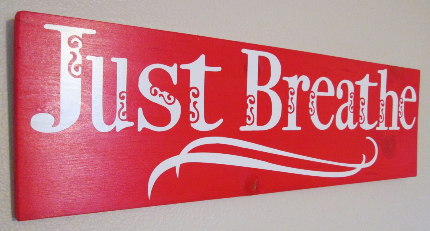 Just Breathe Sign by PalletBoutique on Etsy