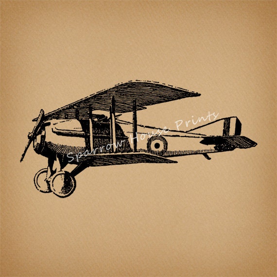 Antique Airplane Art Vintage Plane Print by SparrowHousePrints