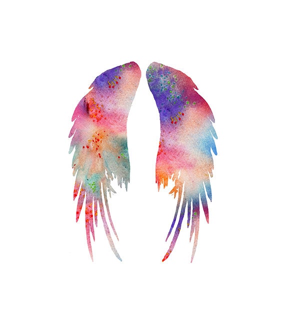 Watercolor Art Print Angel Wings Art Print by Thenobleowl