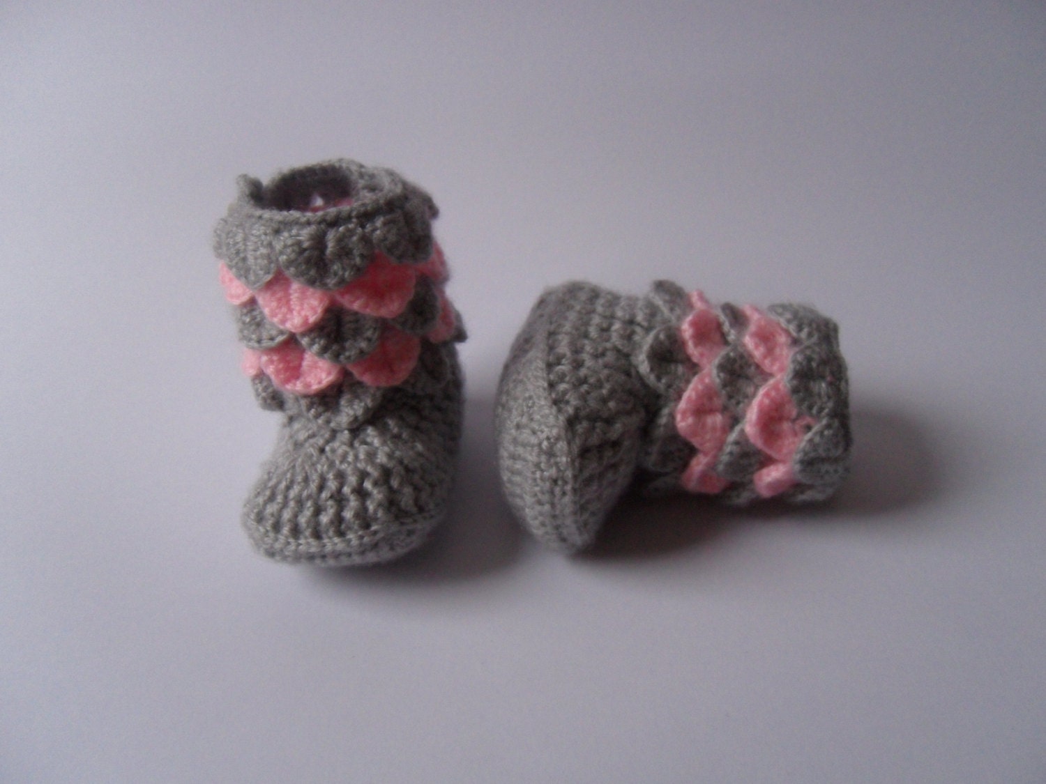 Crocodile Stitch Baby Booties/ Crochet Baby boots Crocodile