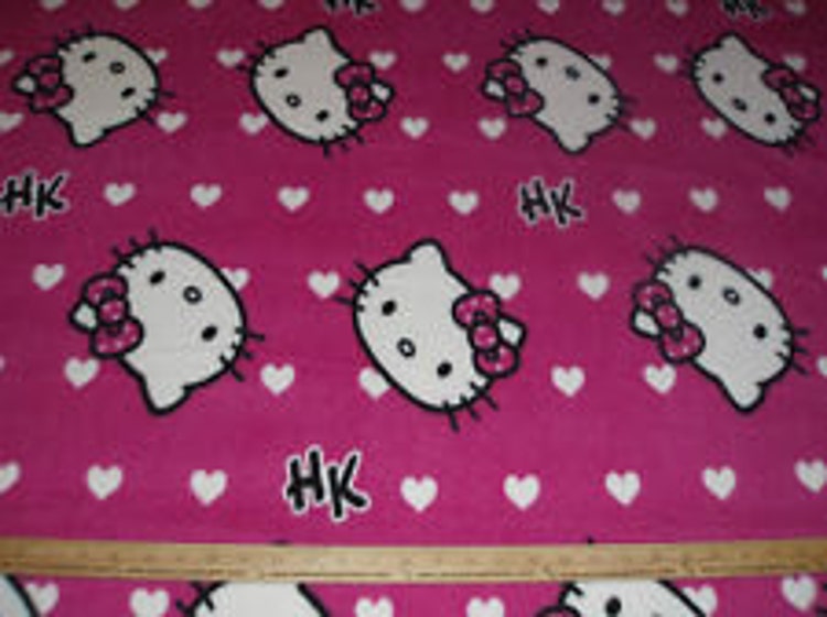 Hello Kitty Fleece Fabric By The Yard by ReneesChoiceFabrics