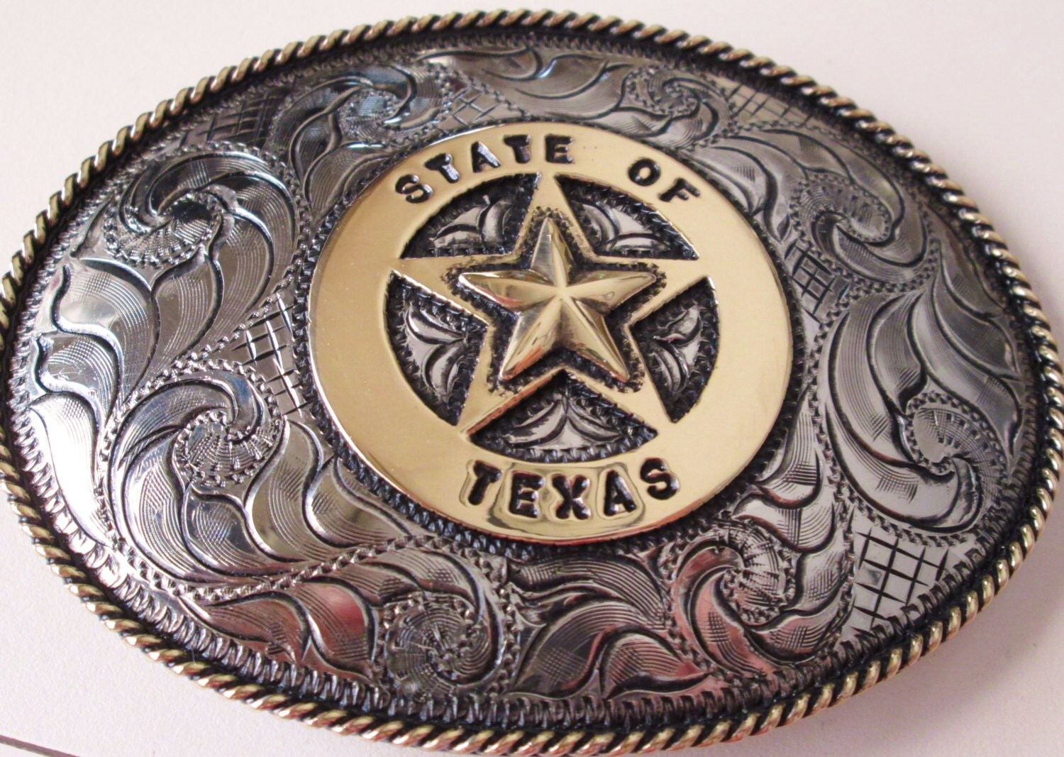 CUSTOM ORDER Belt Buckle with State of Texas and by RDMetalDesigns
