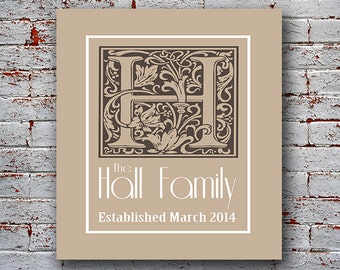 Family Established Sign,Personalized Wedding Gift, Family Monogram Name ...