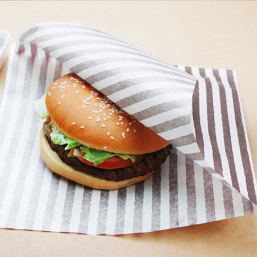 50/100sheets Brown striped food wrapping paper 9 x 9inch