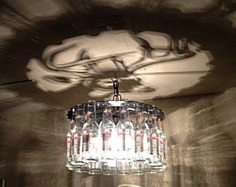 Deer, Bottle Light , chandelier, Hunting, Buck, Wildlife, lighting, Outdoors,Home Decor, man Cave, lighting, Gift,Nature,Beer,Wine