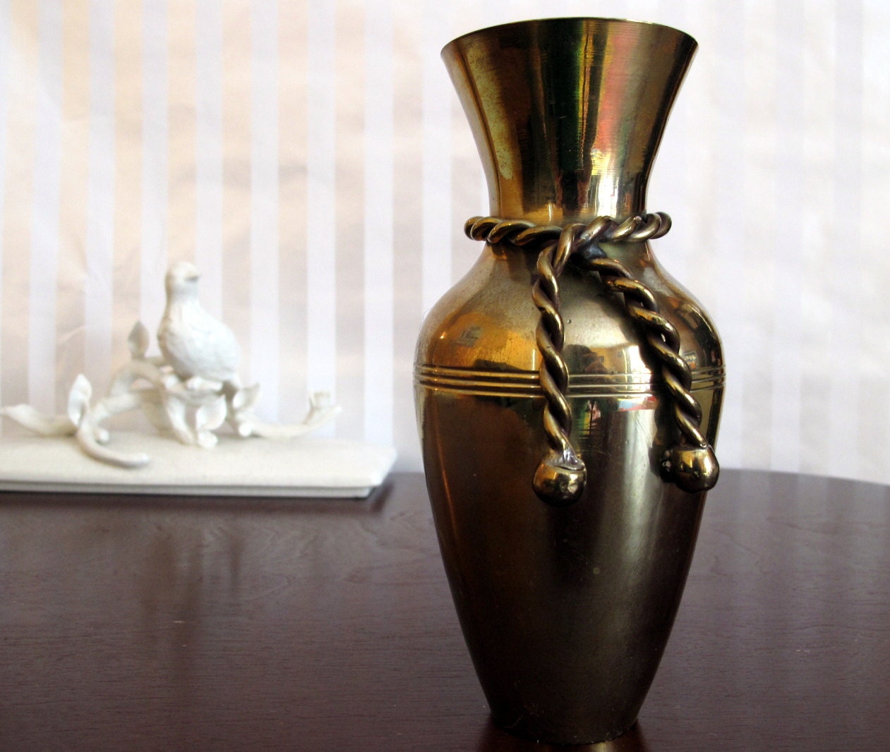 Vintage solid brass vase made in India brass by ALittlePieceOfThen