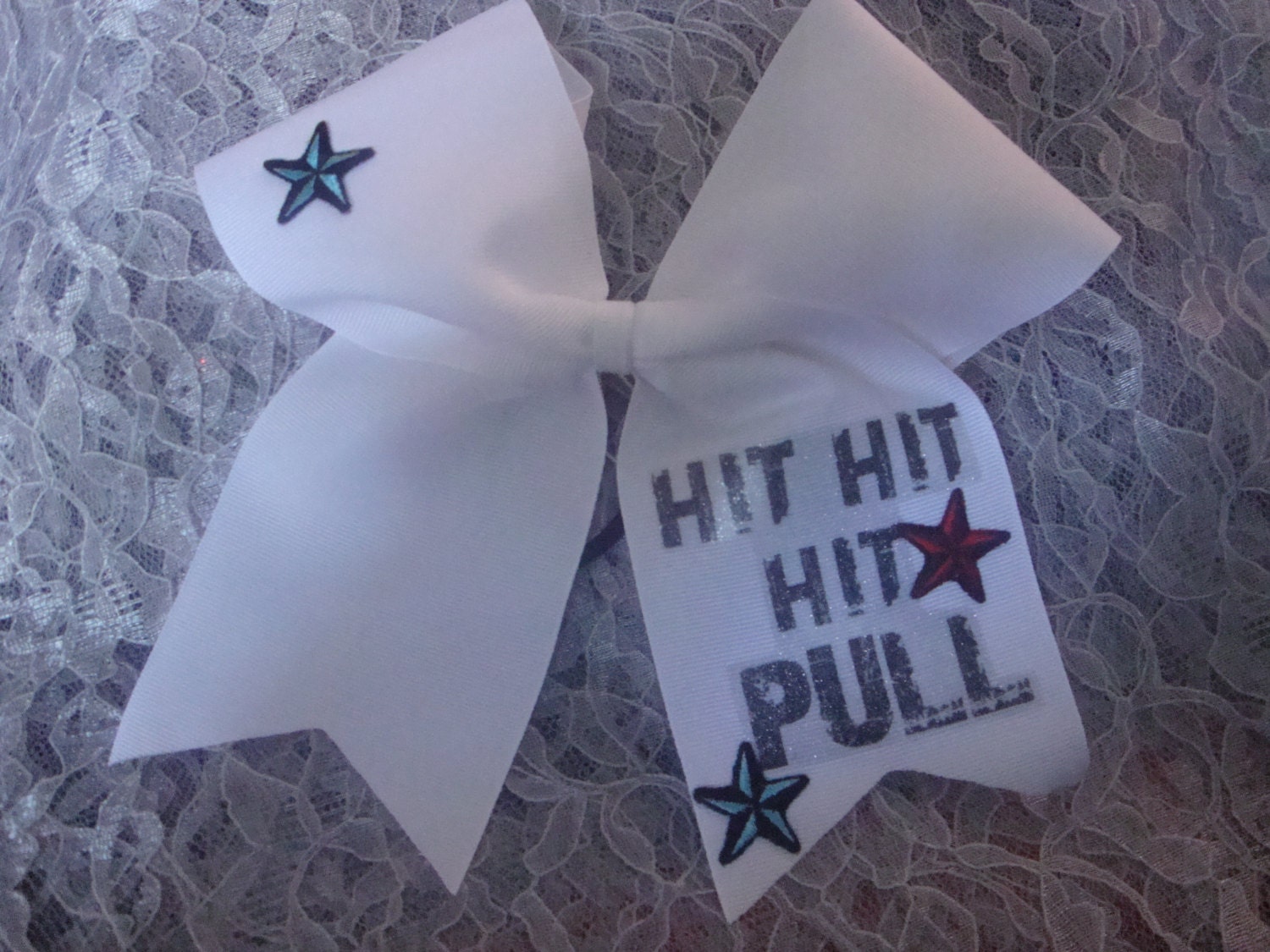 Cheer bow White 3in Ribbon Texas Size Hit Hit by MommyandMeGoodies